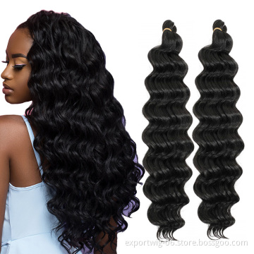 Deep Wave Twist Crochet Hair Extensions Ombre Color Synthetic Fiber 20inch Black Blonde Curly Deep Twist Braiding Hair Bulk